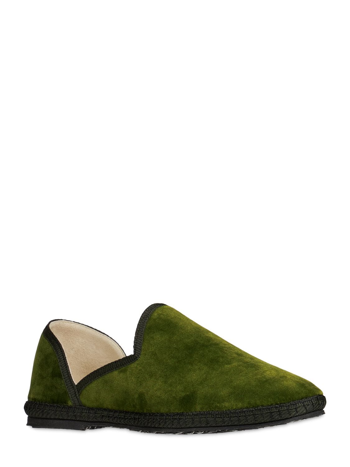 Shop The Row Friulane Velvet Loafers In Forest Green