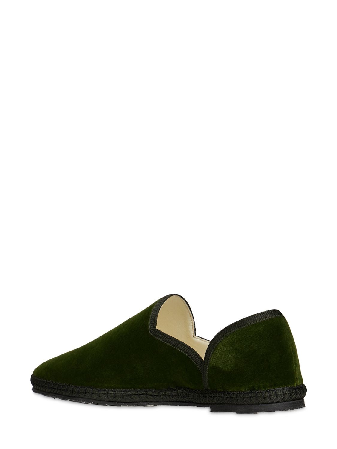 Shop The Row Friulane Velvet Loafers In Forest Green