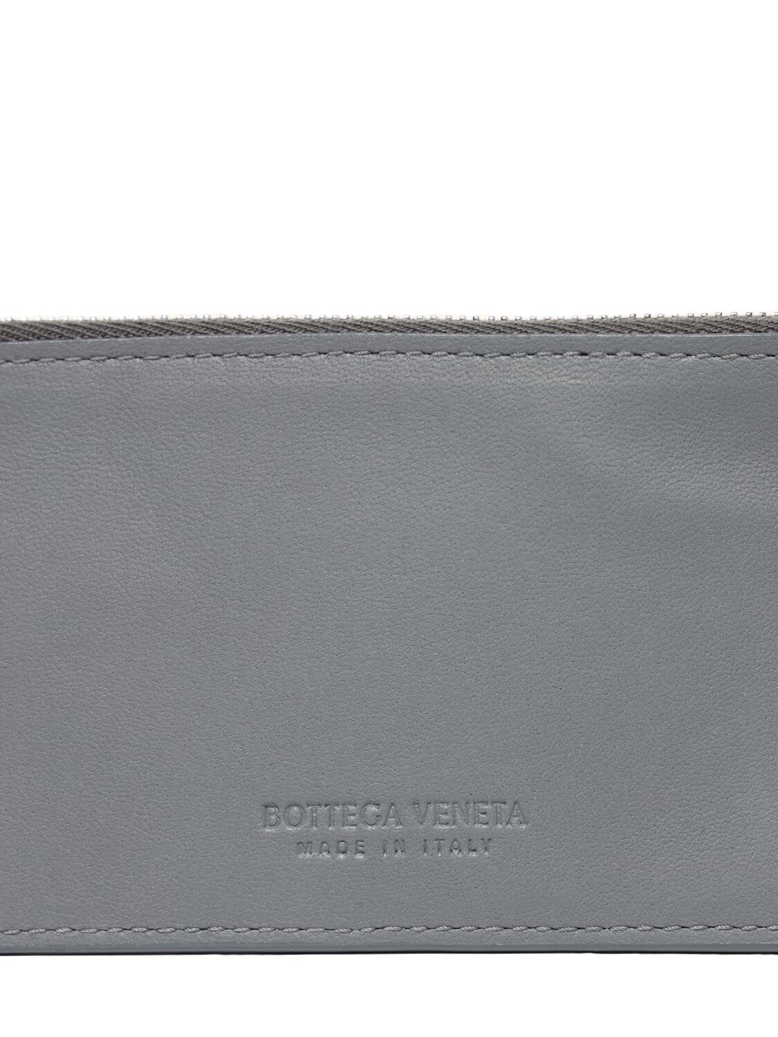 Shop Bottega Veneta Intrecciato Leather Zipped Card Case In Thunder