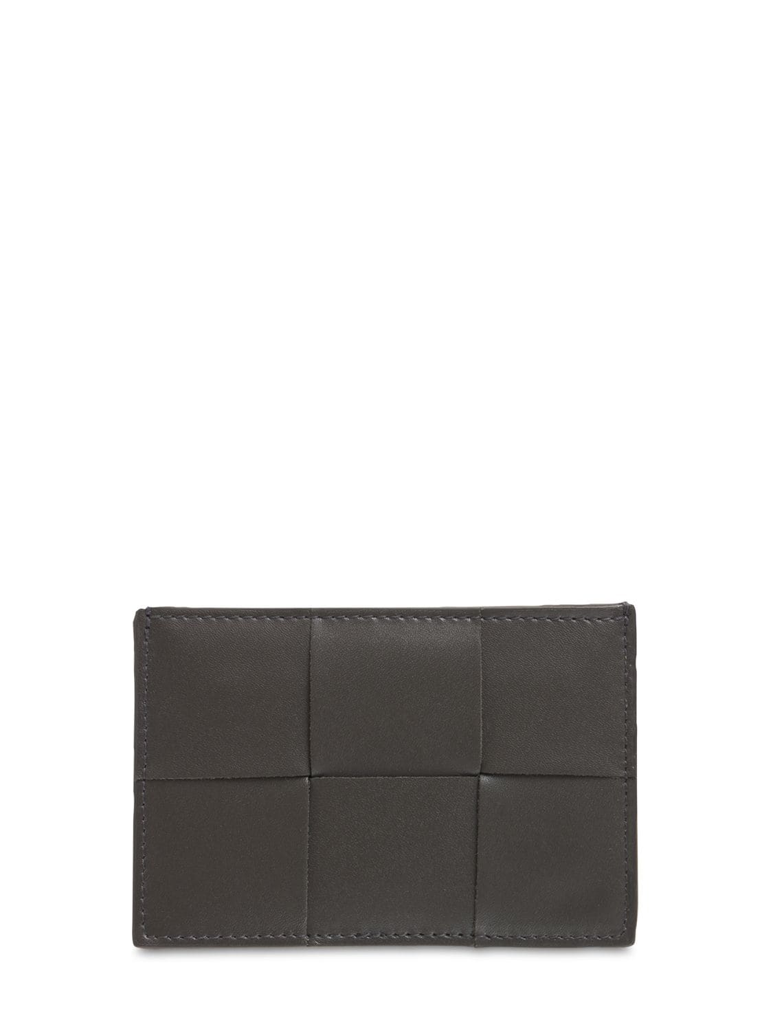 Bottega Veneta Maxi Intreccio Urban Leather Card Holder In Light Graphite