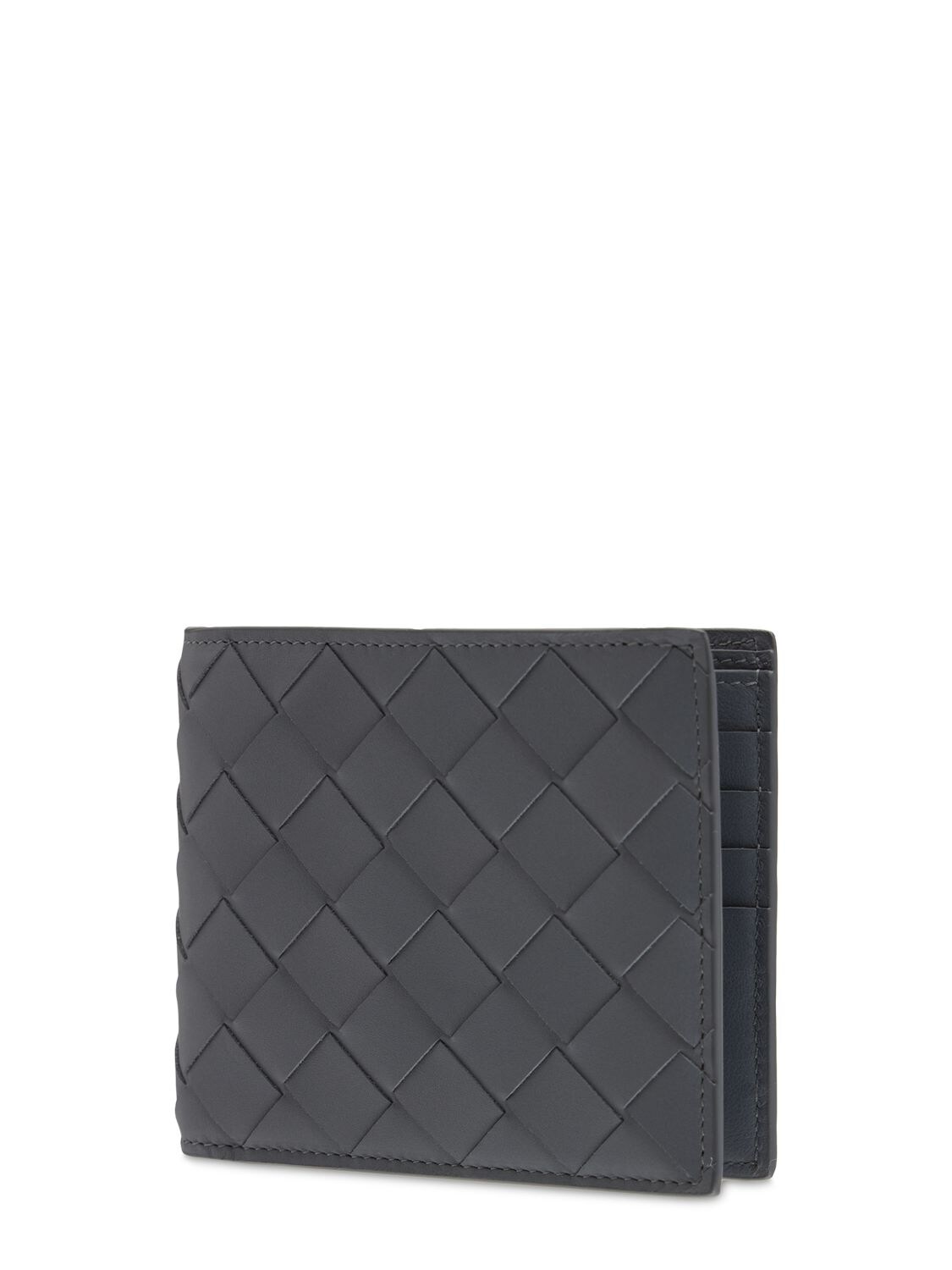 Shop Bottega Veneta Intrecciato Leather Bi-fold Wallet In Thunder
