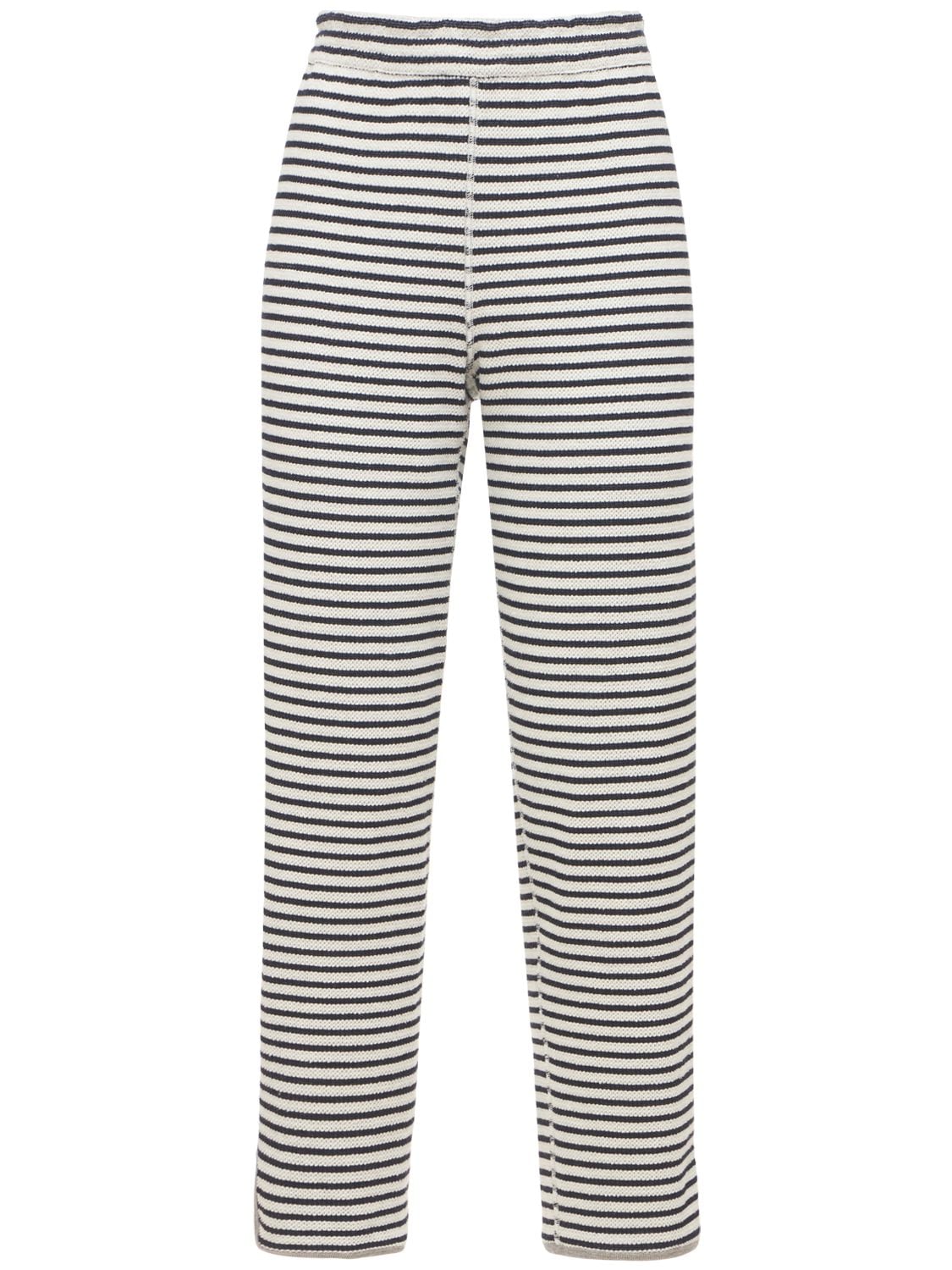 Theory Striped Cotton Jogger Pants In Bunt | ModeSens