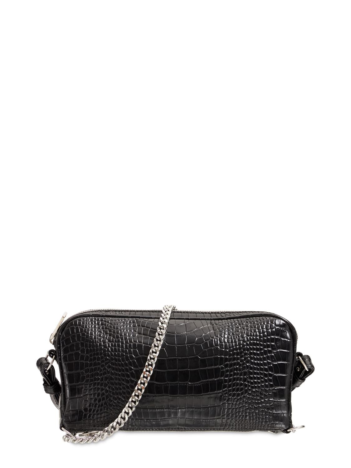 Mm6 Maison Margiela Upside Down Baguette Croc Emb Bag In Чёрный | ModeSens