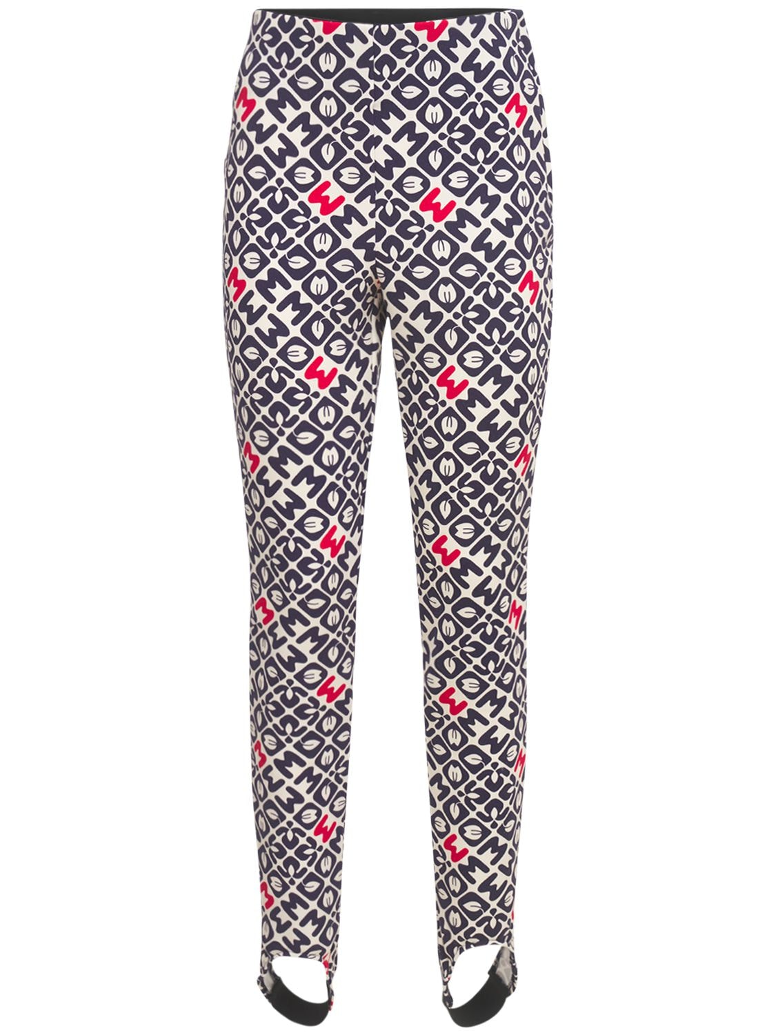 MONCLER PRINTED RECYCLED CREPE SKINNY PANTS,74I4XY021-MDC00