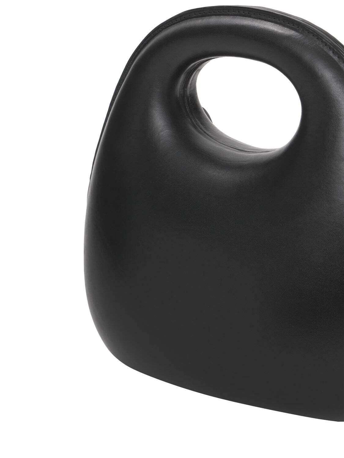 Shop Lemaire Leather Egg Top Handle Bag In Black