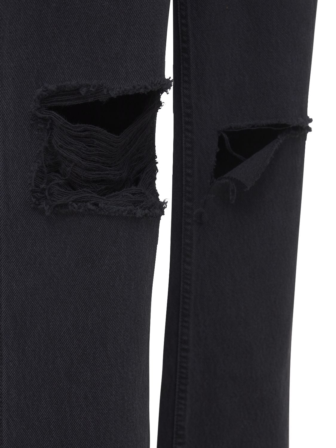 Shop Re/done 90s High-rise Loose Denim Jeans W/ Rips In Black