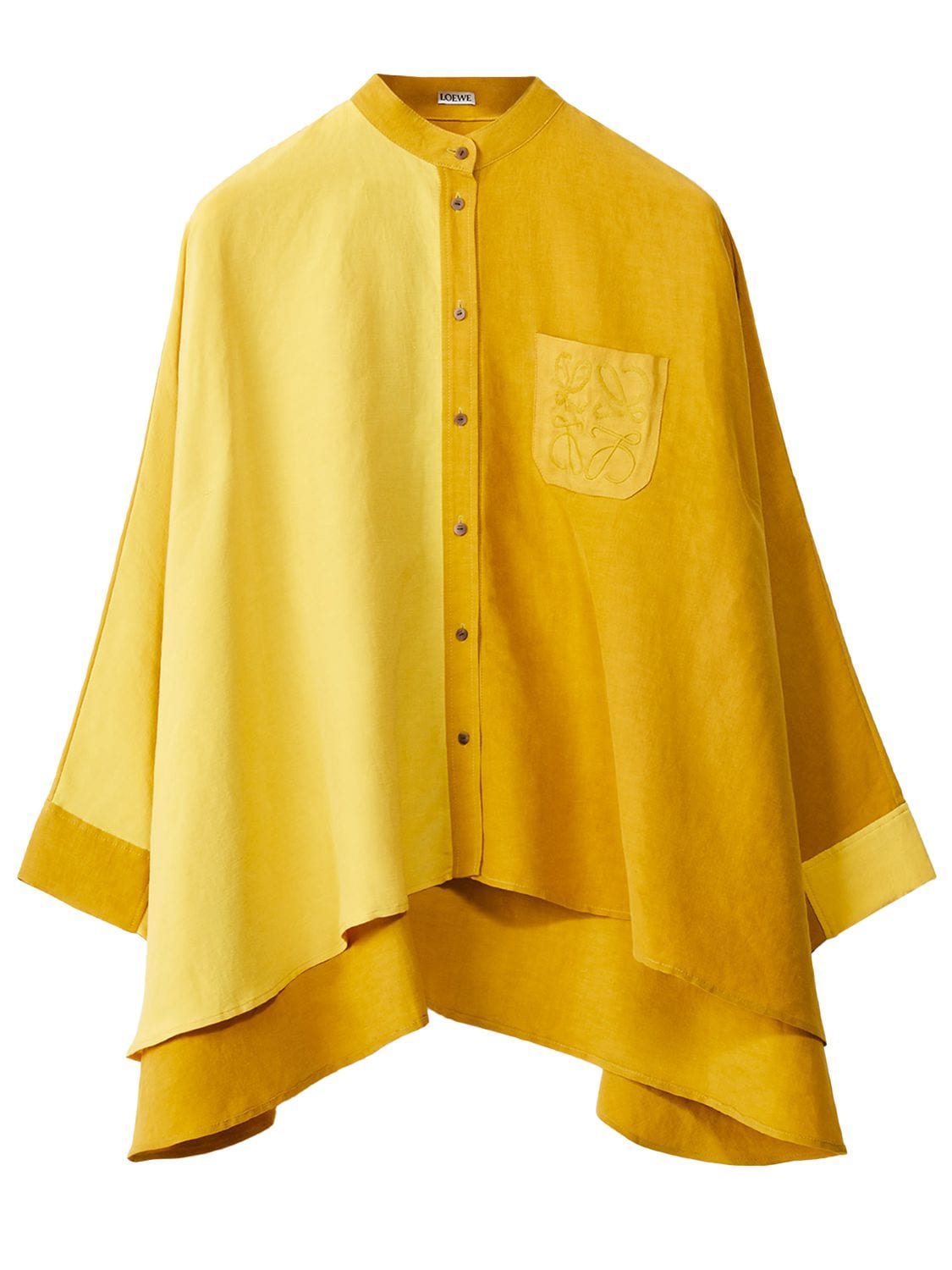 LOEWE 大廓型亚麻&真丝衬衫,74I5BV008-NZK2MQ2