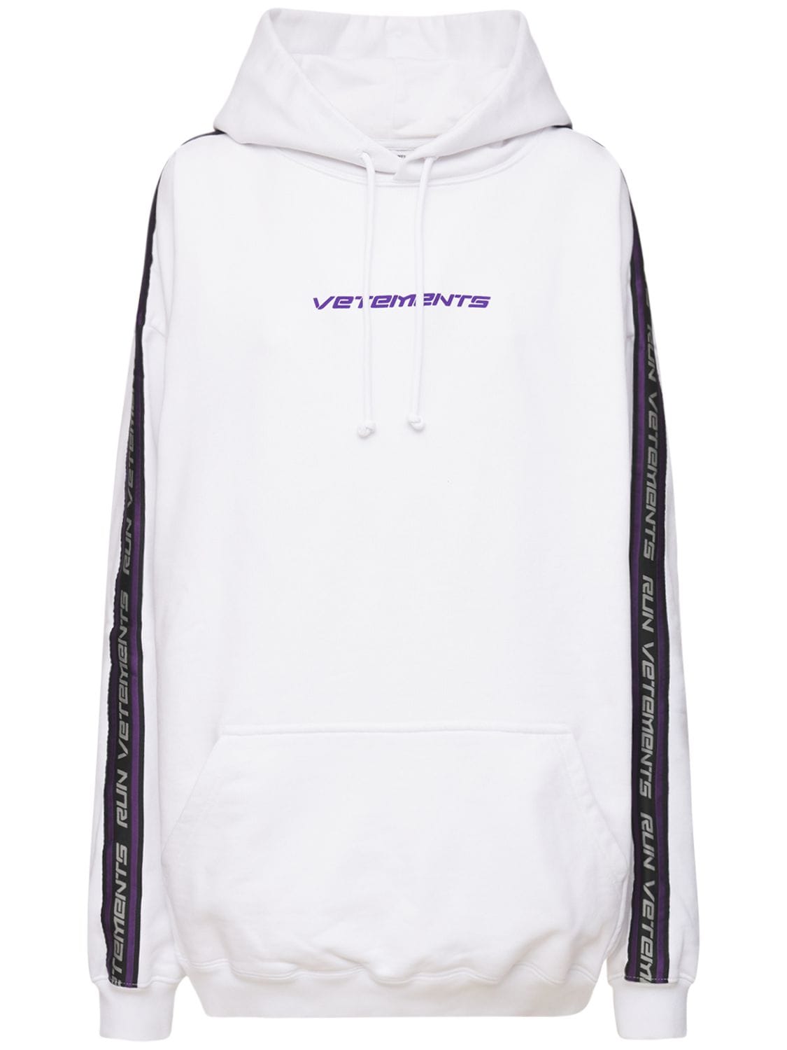 Vetements Logo Tape Cotton Jersey Sweatshirt In White