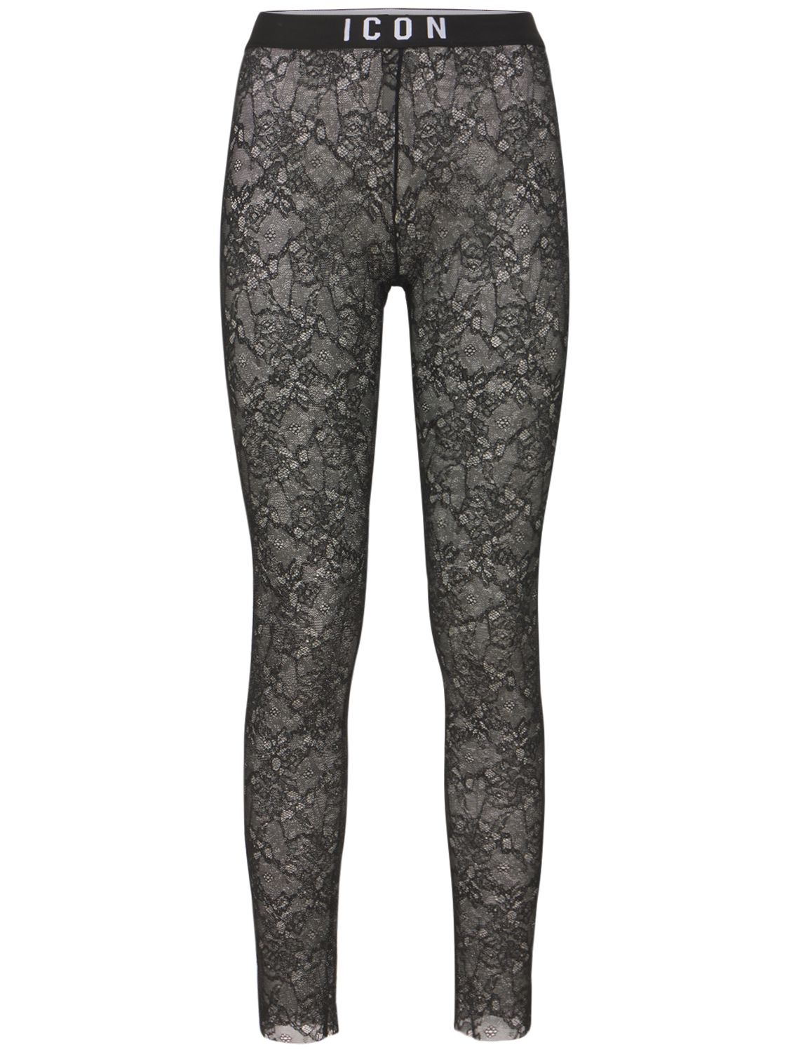 Dsquared2 Printed Logo Lace Leggings In 