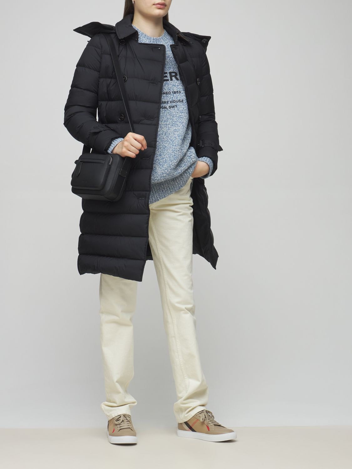 Shop Burberry Nylon Ashwick Down Coat In Black