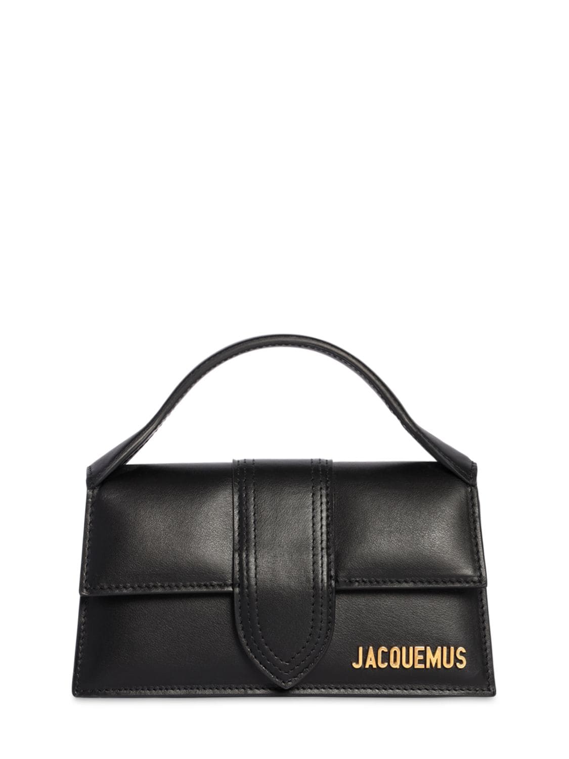 Shop Jacquemus Le Bambino Leather Top Handle Bag In Black