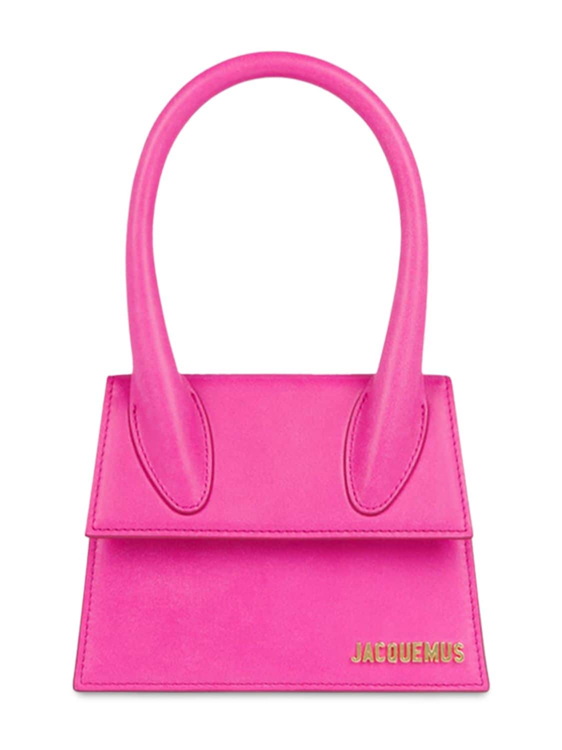 Jacquemus Le Chiquito Moyen Leather Top Handle Bag In Розовый