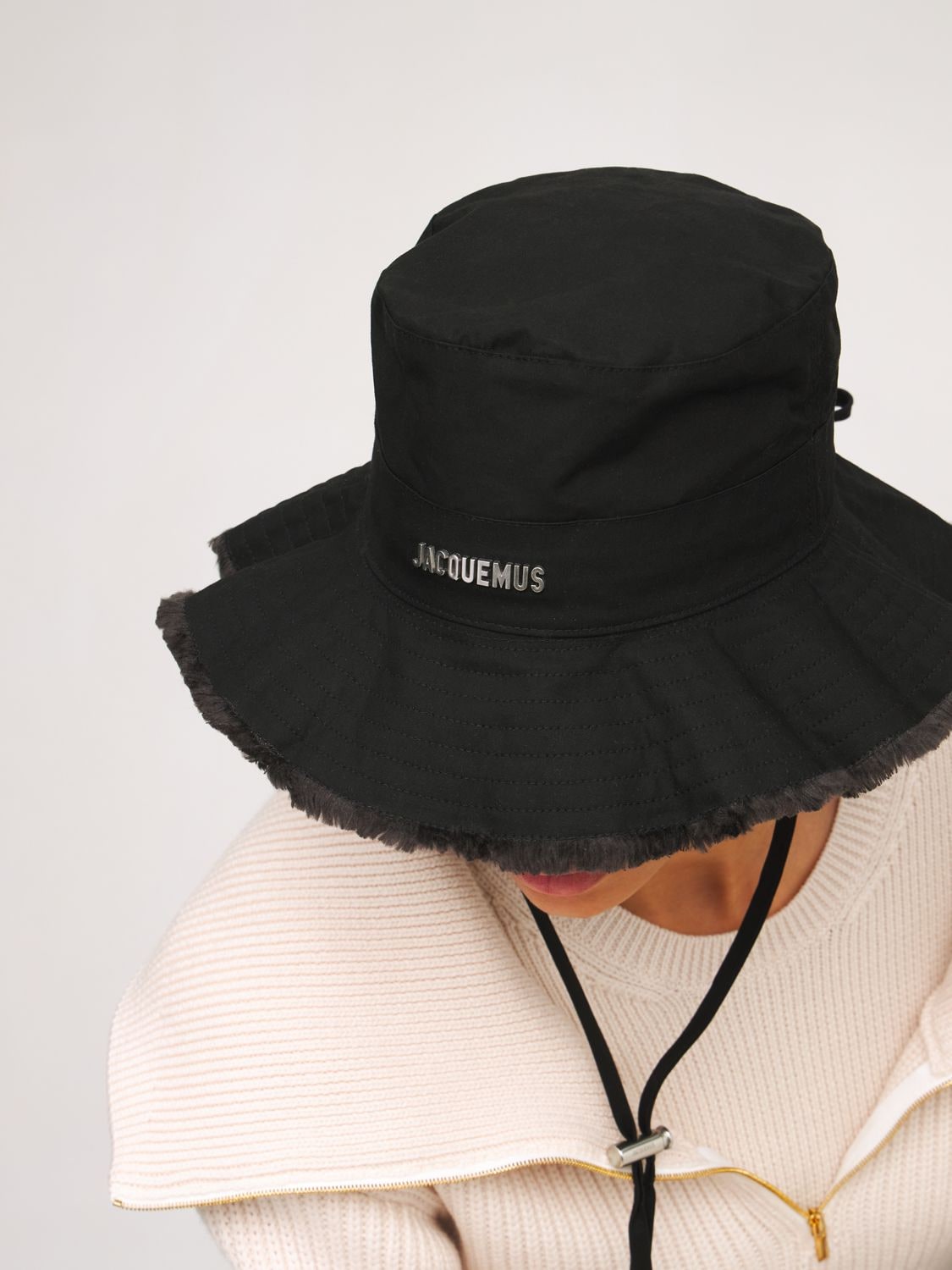 Shop Jacquemus Le Bob Artichaut Cotton Logo Hat In Чёрный