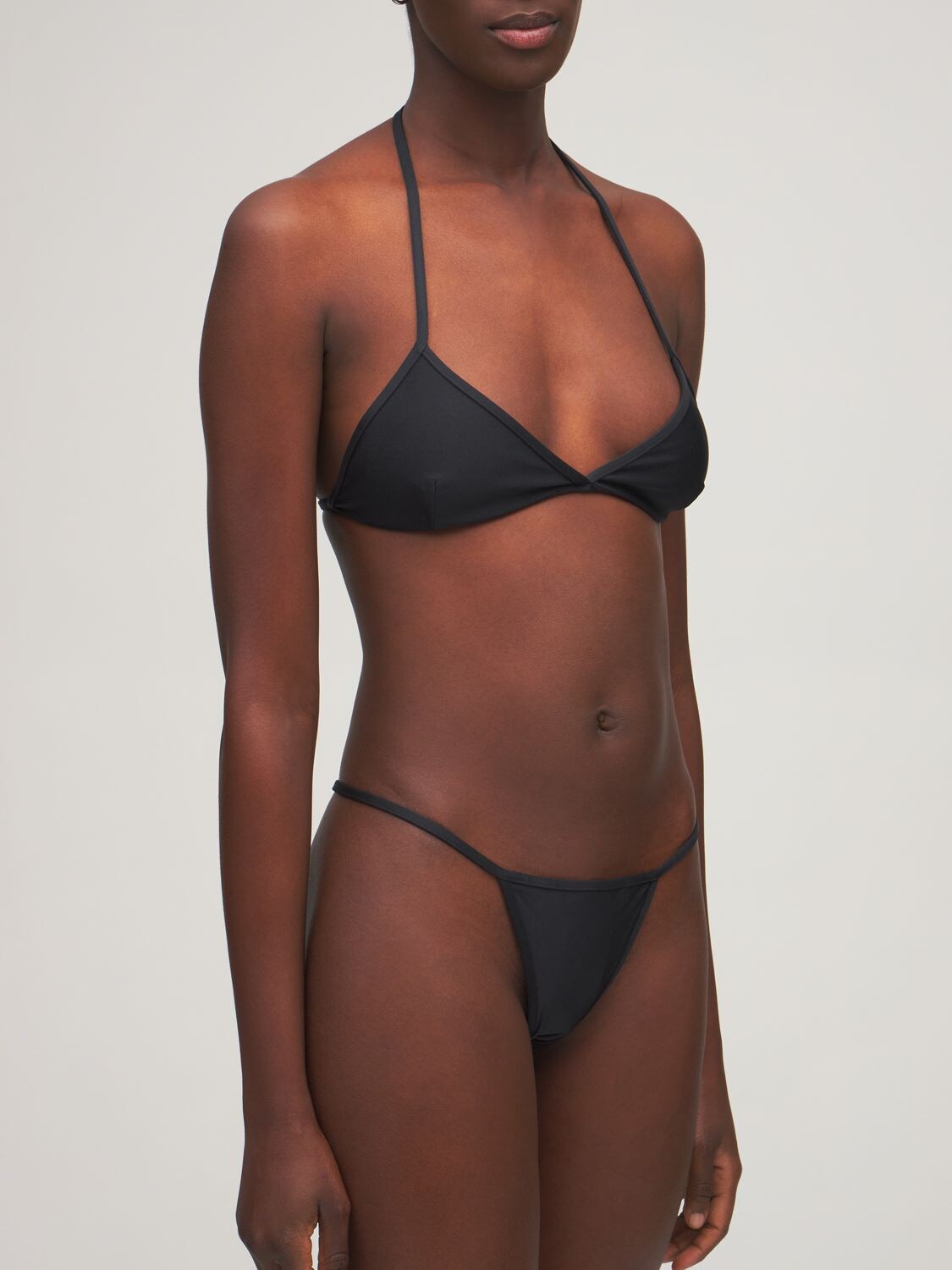 Gucci Rhinestone Interlocking G Bikini Set In Schwarz