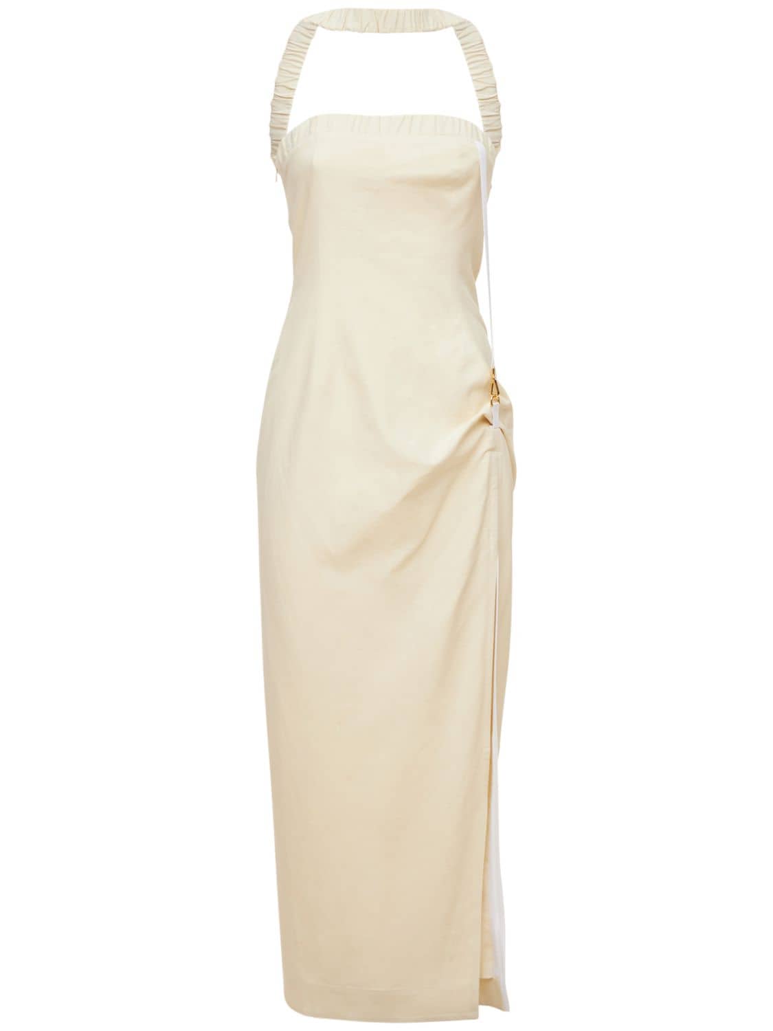 Jacquemus La Robe Ventoux Viscose Blend Midi Dress In White | ModeSens