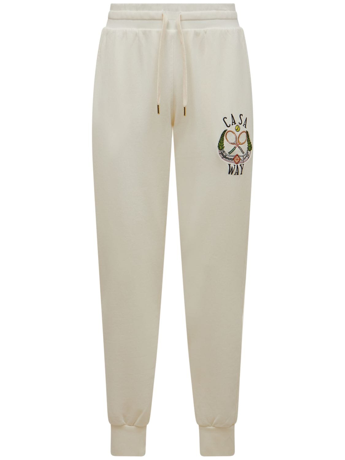 Embroidered Cotton Jersey Sweatpants