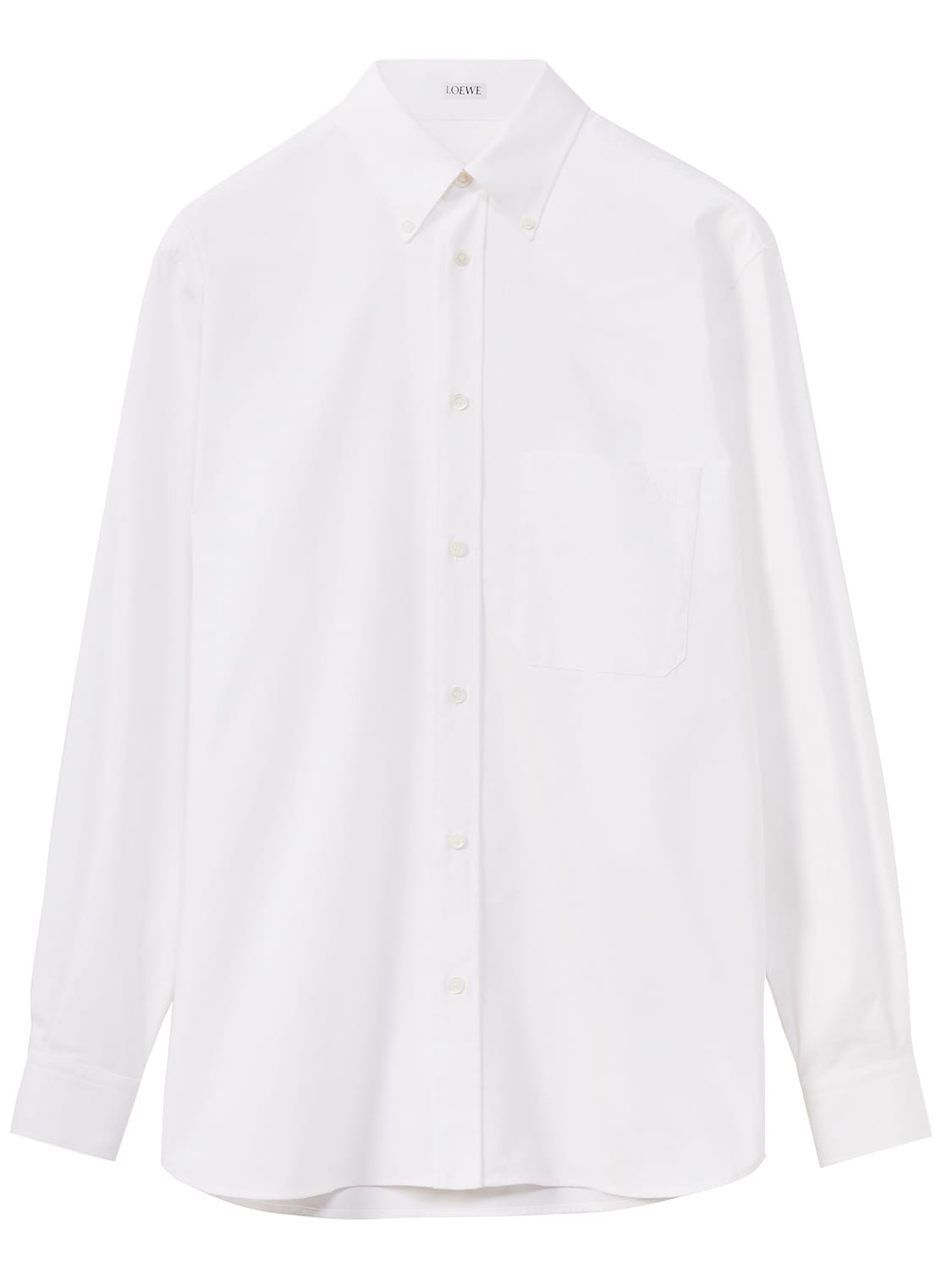 Loewe Embroidered Anagram Cotton Poplin Shirt In White