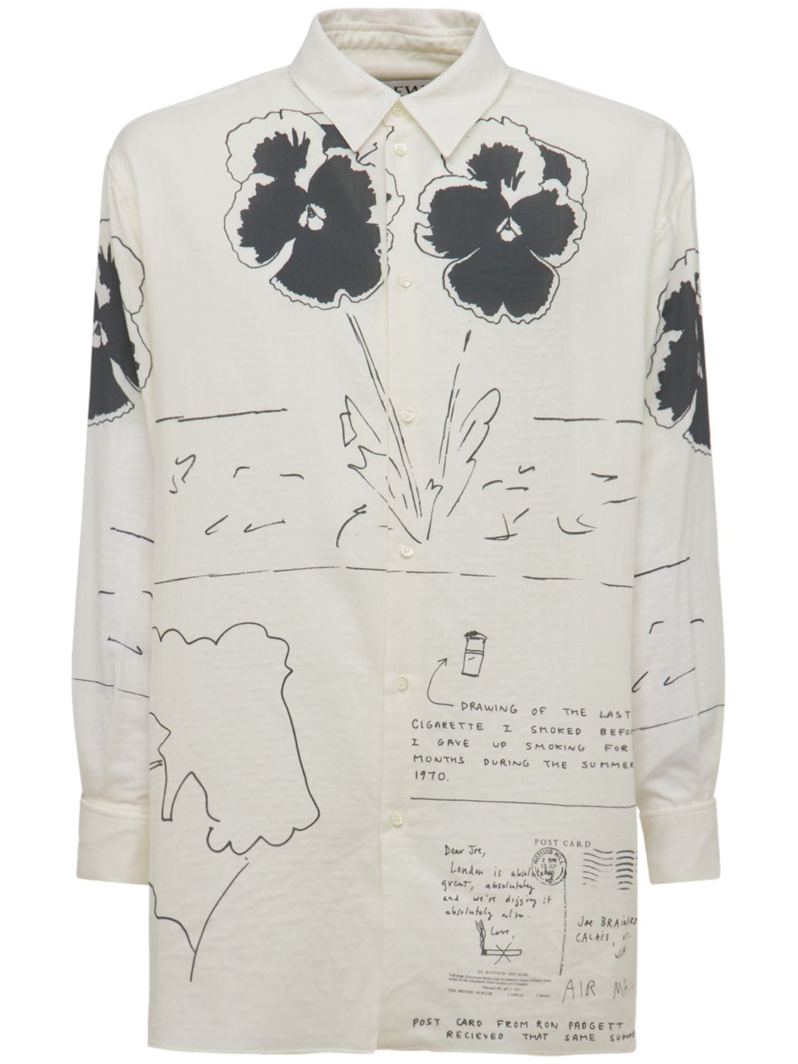 Pansies Printed Cotton Gauze Shirt