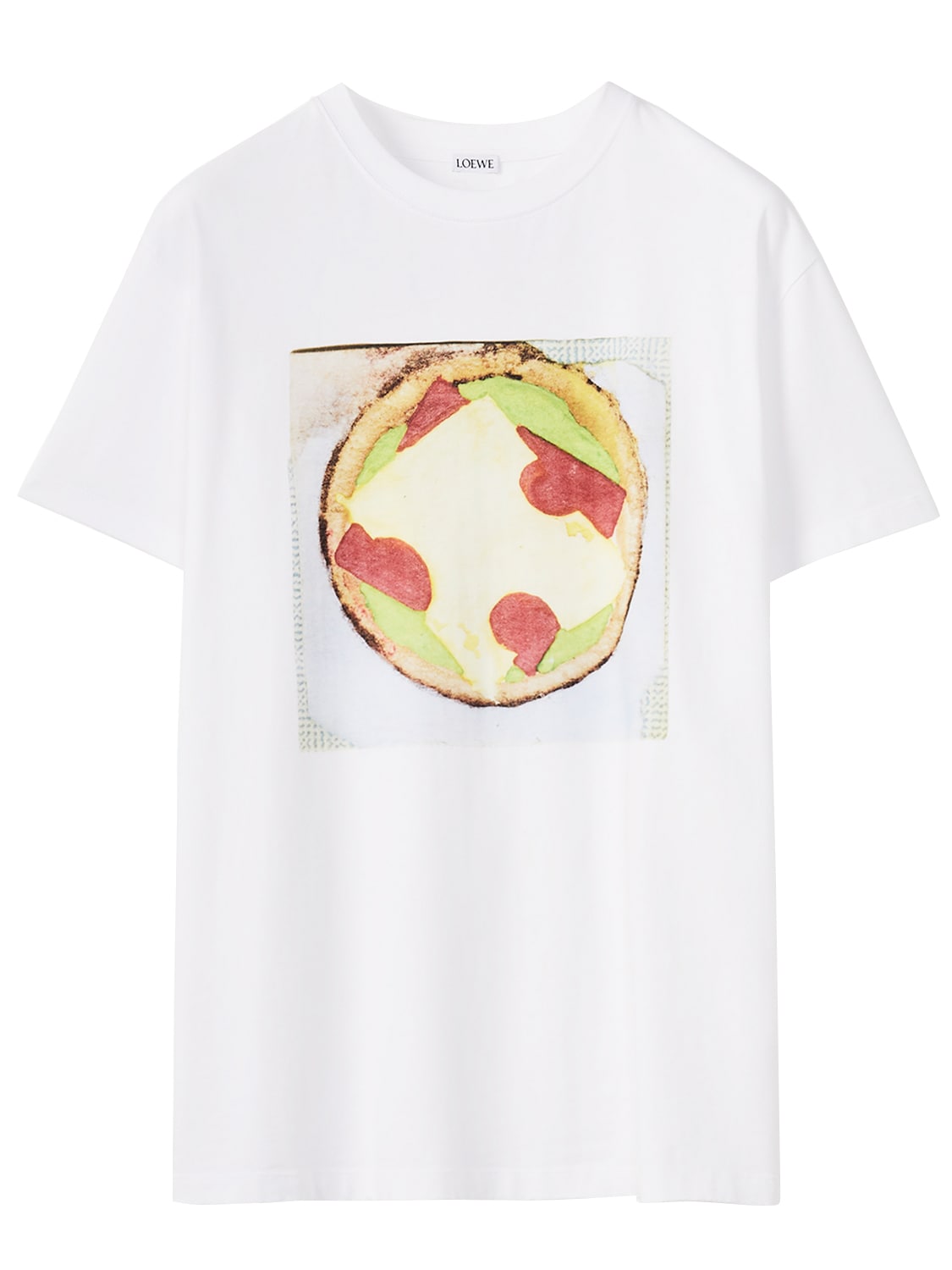 LOEWE 披萨印花棉质平纹针织T恤,74I6HC019-MJEWMA2