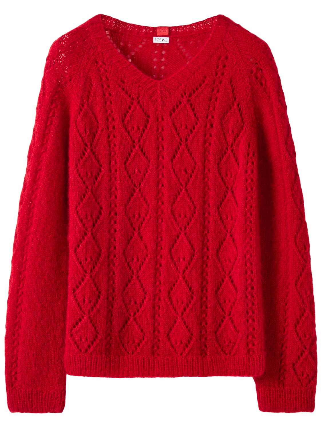 LOEWE V领马海毛混纺针织毛衣,74I6HC026-NZEWMA2