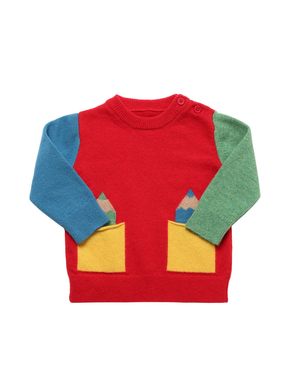 Stella Mccartney Kids' Recycled Wool Blend Knit Sweater In Multicolor
