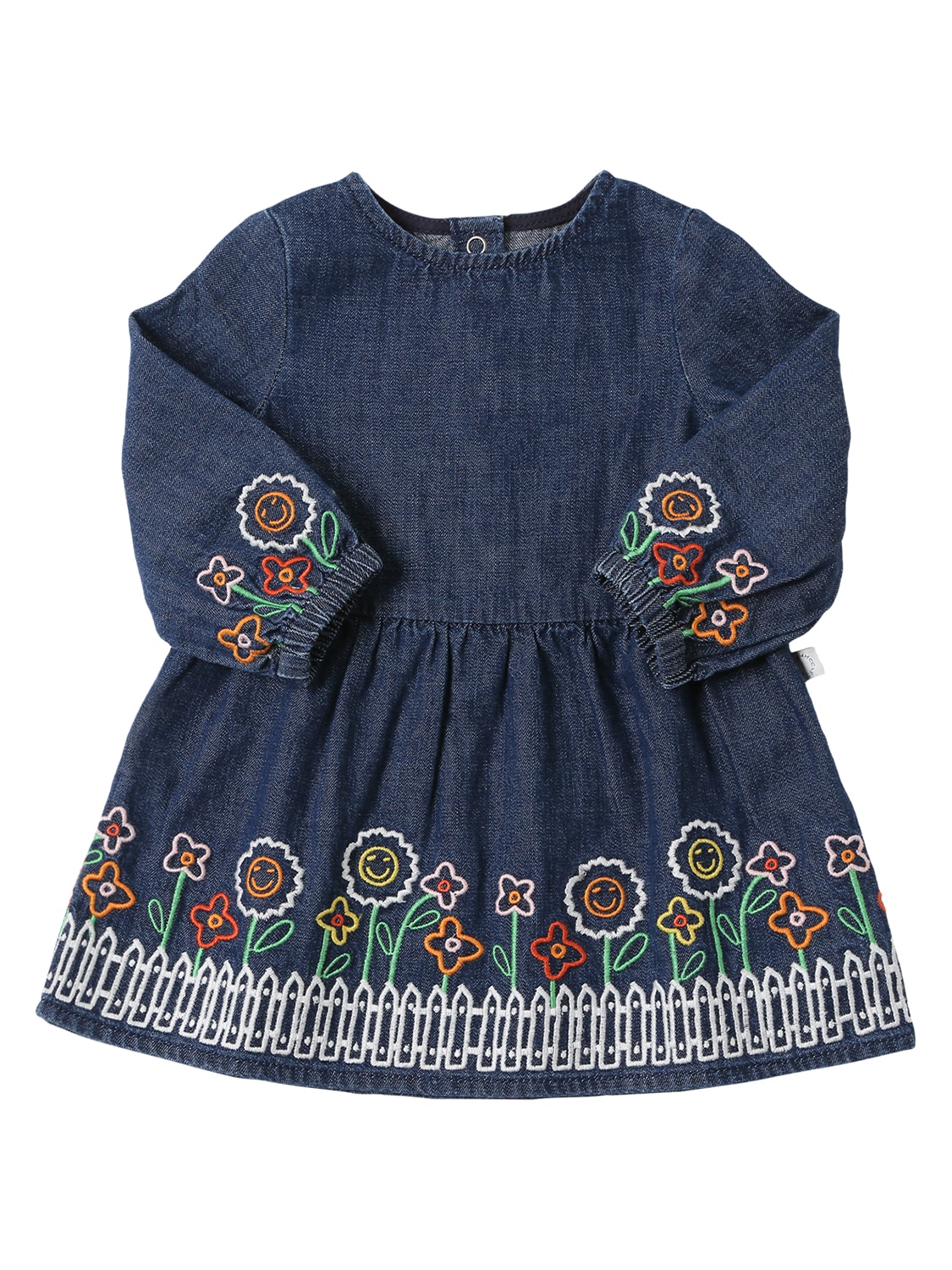 Stella Mccartney Kids' Embroidered Organic Cotton Denim Dress