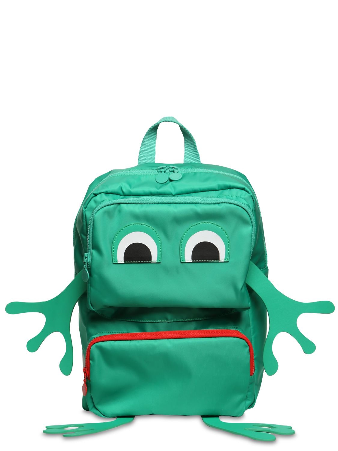 Stella Mccartney Kids' Frog Recycled Nylon Backpack In Green