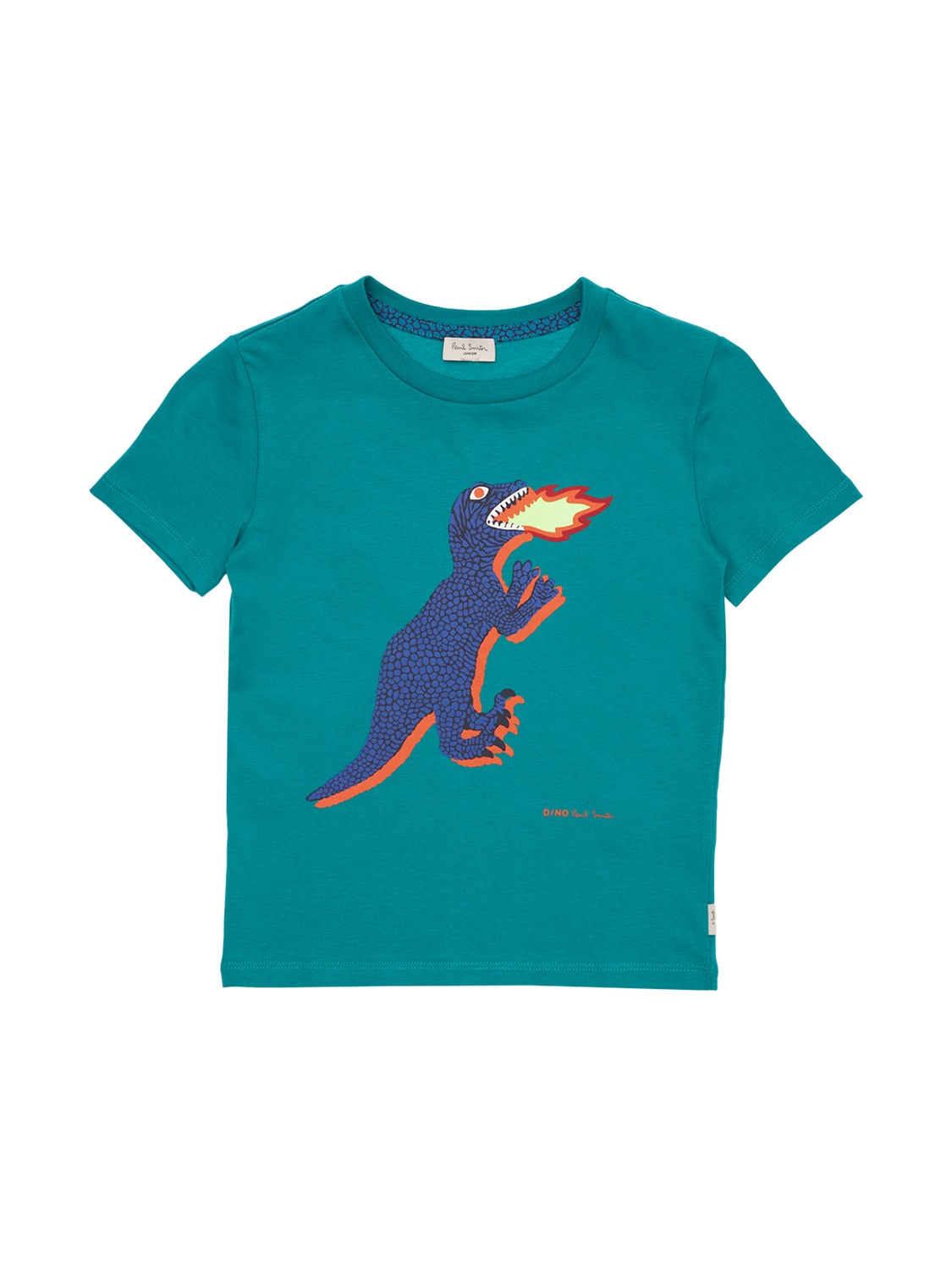 Paul Smith Junior Kids' Dino Print Cotton Jersey T-shirt In Forest Green