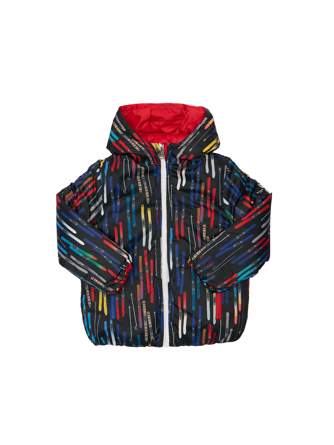 Paul Smith Junior All Over Print Nylon Puffer Jacket In Чёрный,мульти