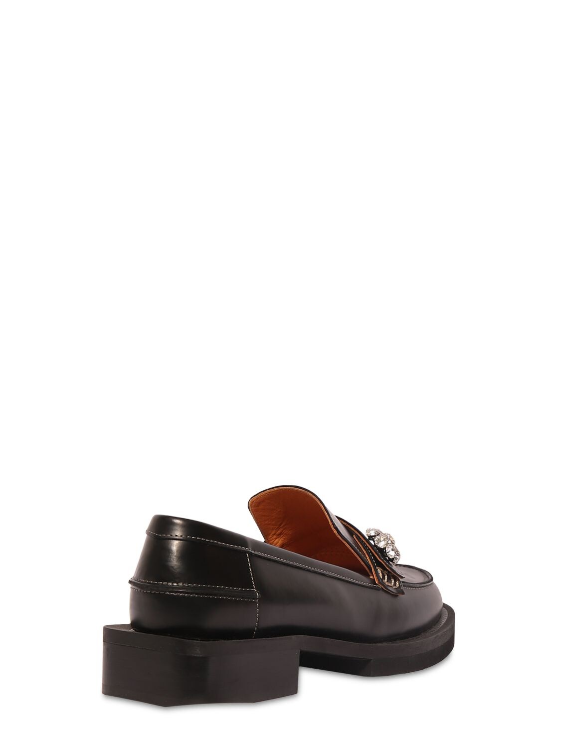 black crystal loafers