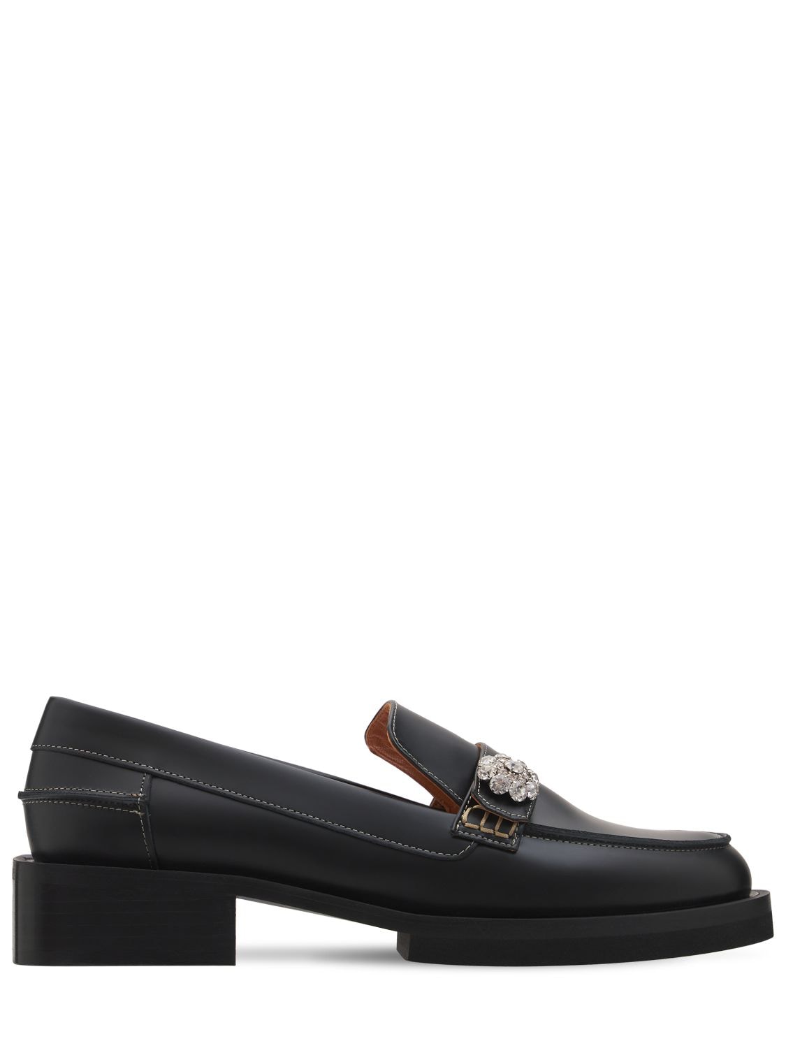 35mm Embellished Leather Loafers