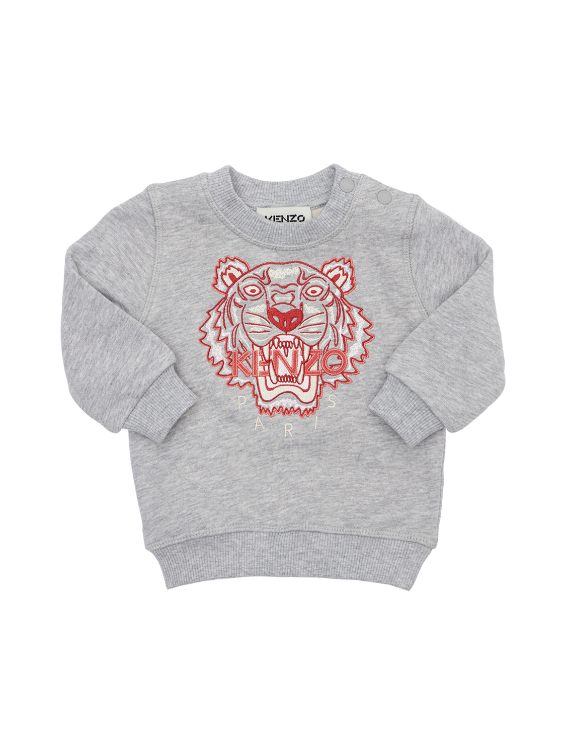 Sweatshirt Aus Baumwolle Mit Tigerstickerei