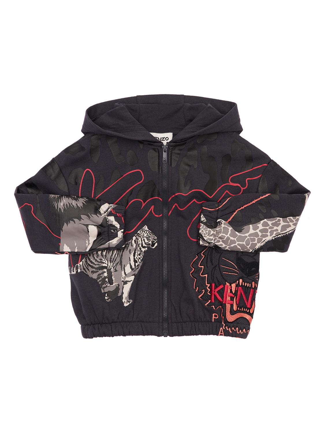 Hoodie Aus Baumwollmischfleece Mit Zip