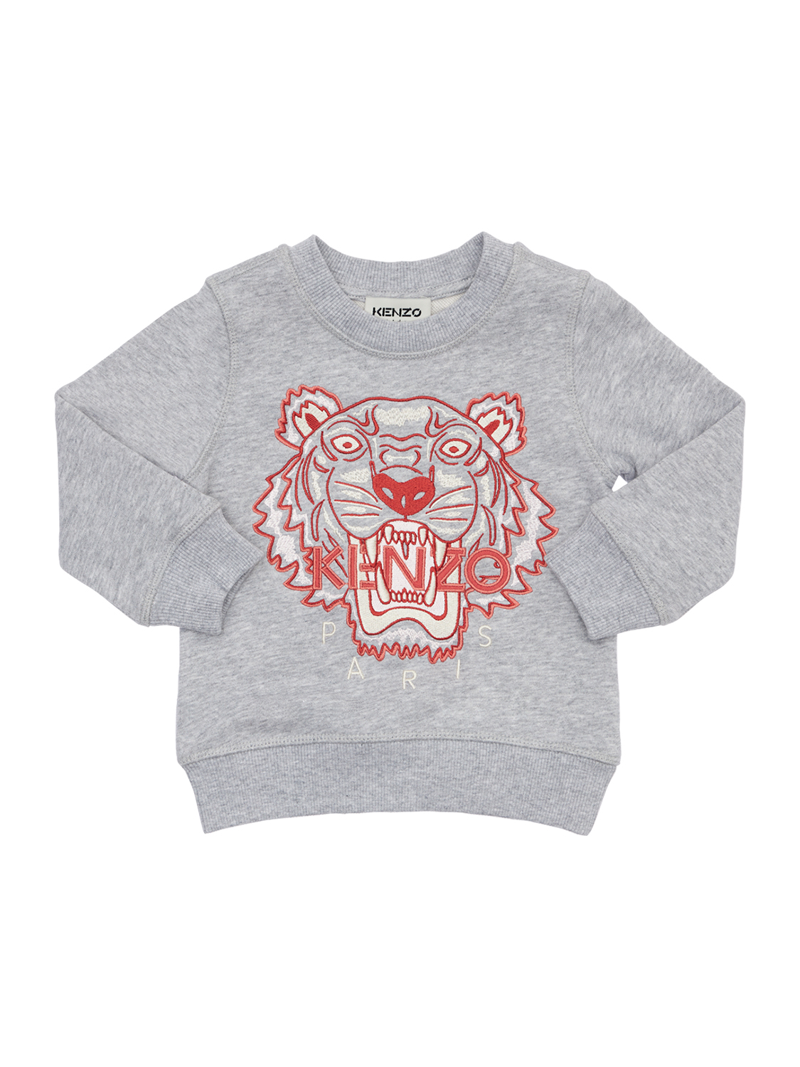 Sweatshirt Aus Baumwolle Mit Tigerstickerei