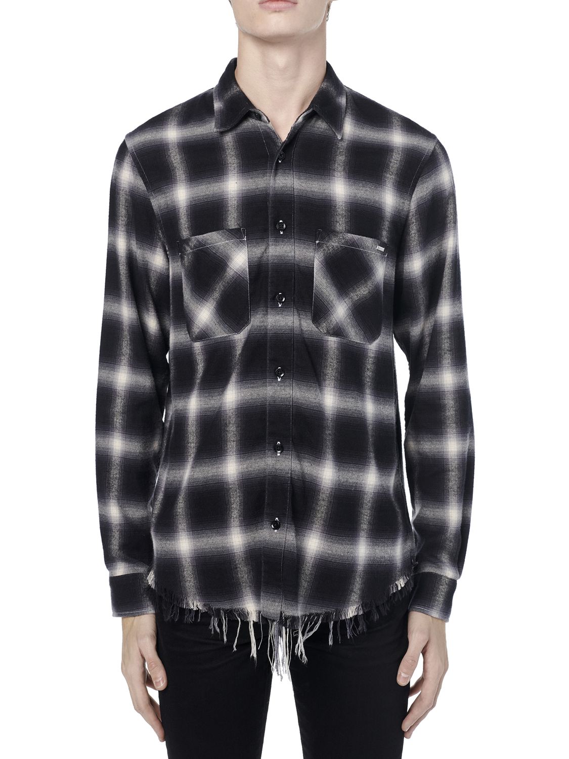 AMIRI SHADOW格纹棉&粘胶纤维衬衫,74I6TX003-MDAX0