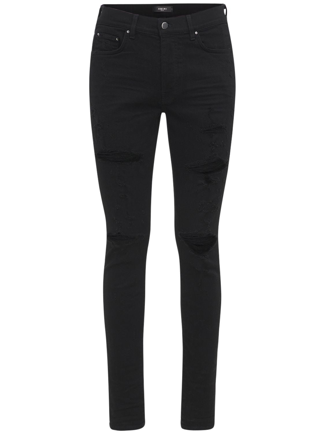 Amiri 15cm Thrasher Plus Cotton Denim Jeans In Black