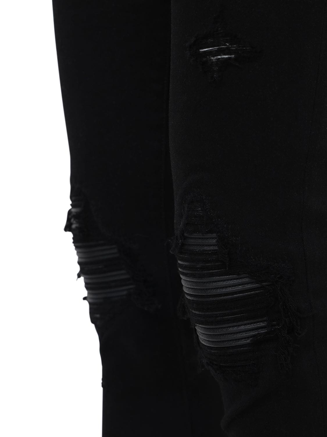 Shop Amiri 15cm Tapered Mx1 Cotton Denim Jeans In Black