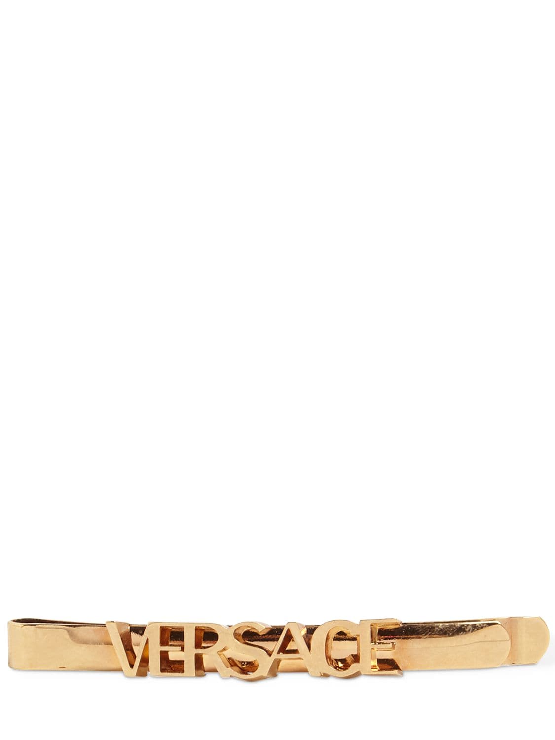Versace Left Side Logo Lettering Hair Clip In Gold | ModeSens
