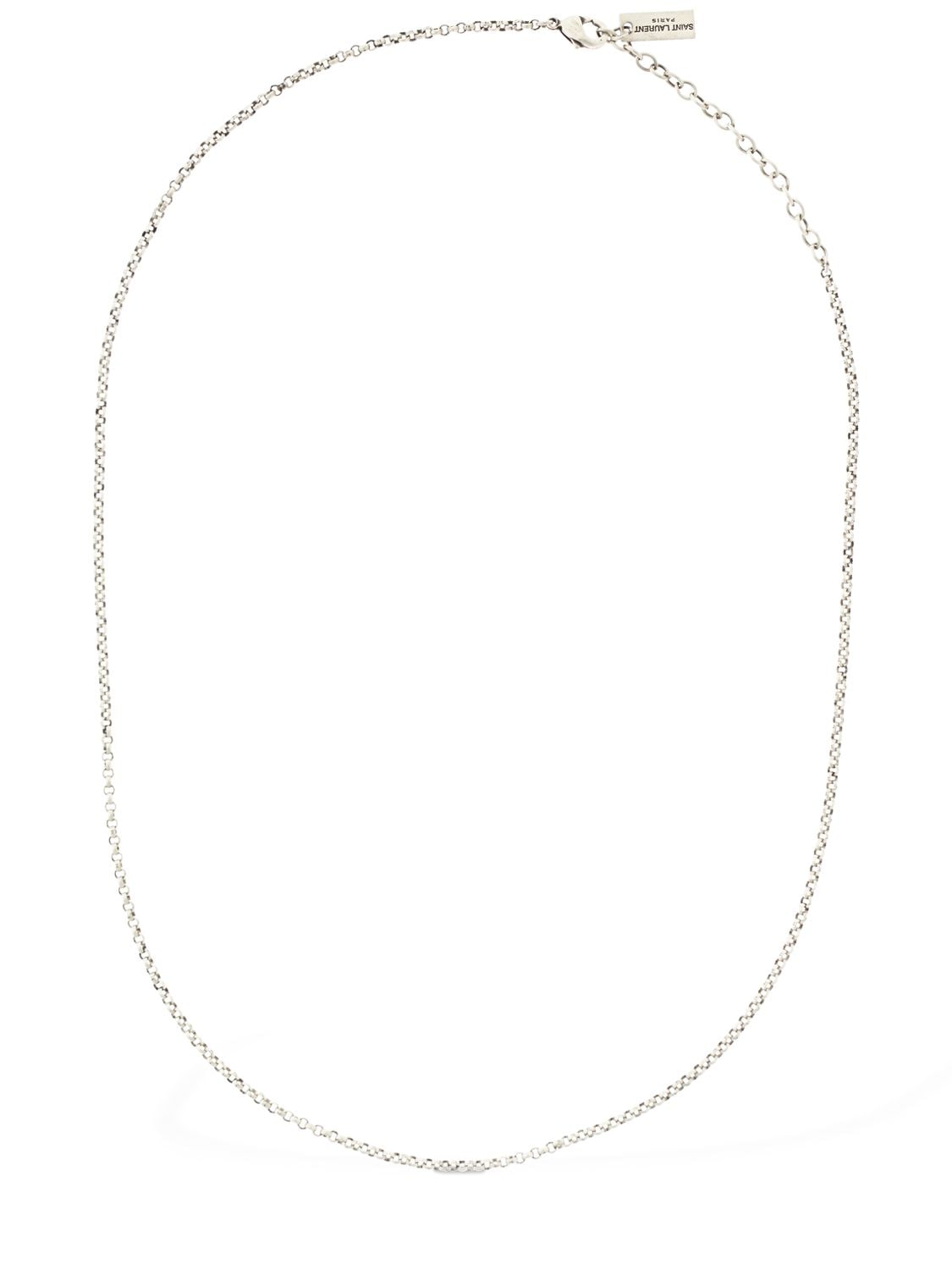 Saint Laurent Slim Chain Necklace In 氧化银