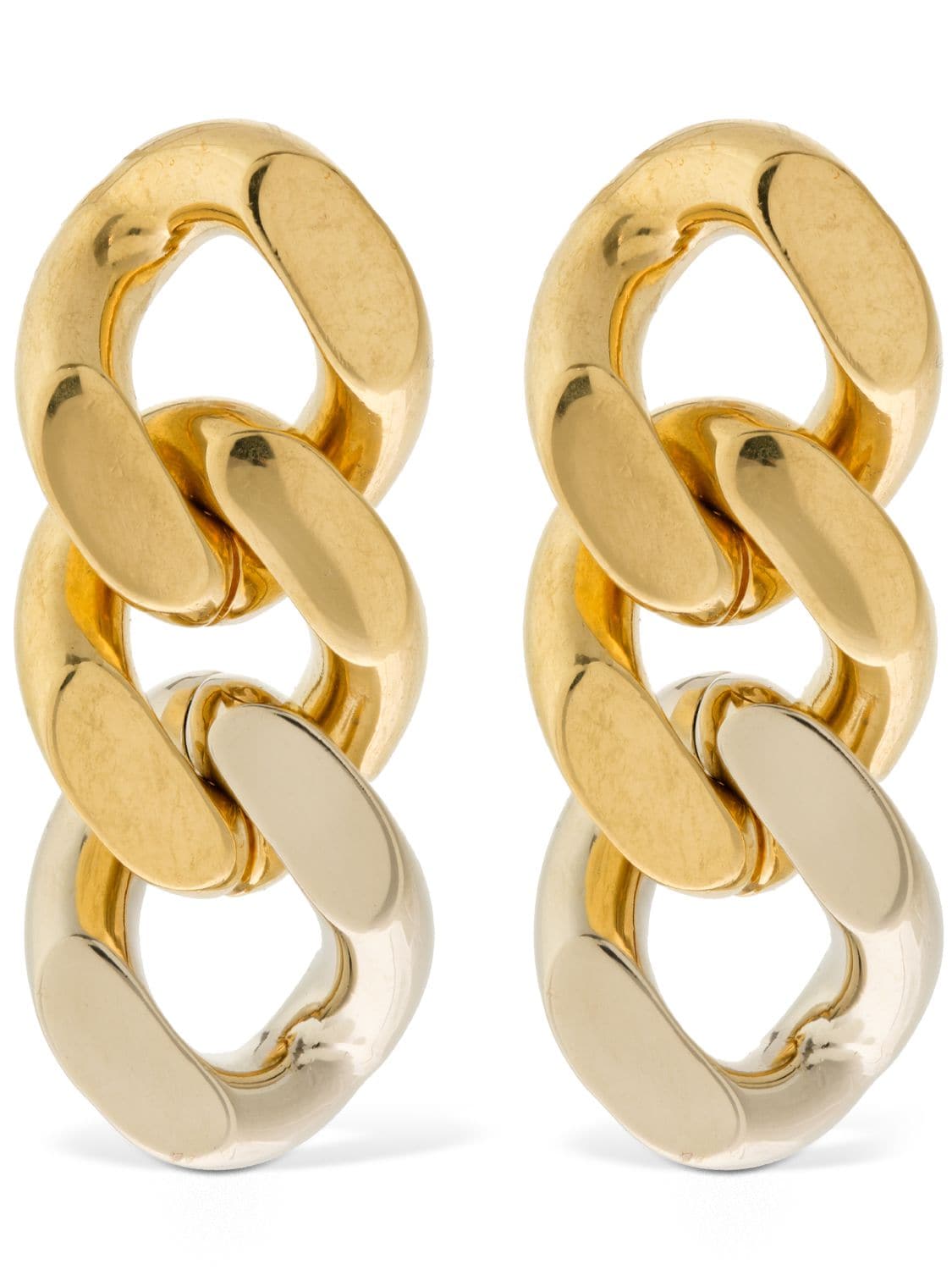 Saint Laurent Rose Gold Tone Triple Link Drop Earrings