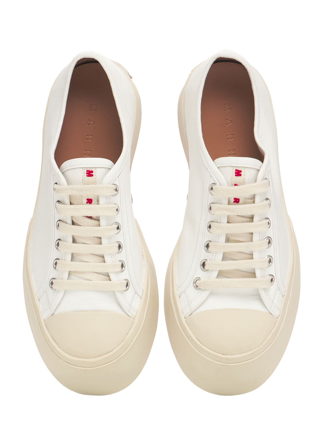 Shop Marni 20mm Pablo Leather Sneakers In White