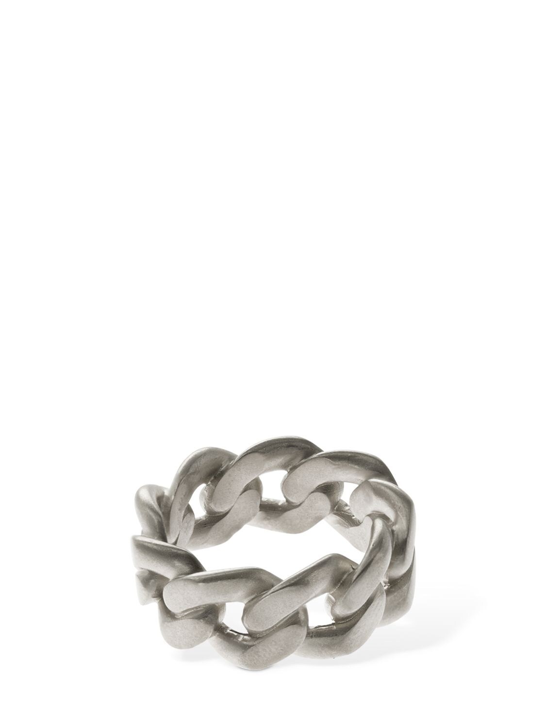 Maison Margiela Silver Semi-polished Chain Ring | ModeSens
