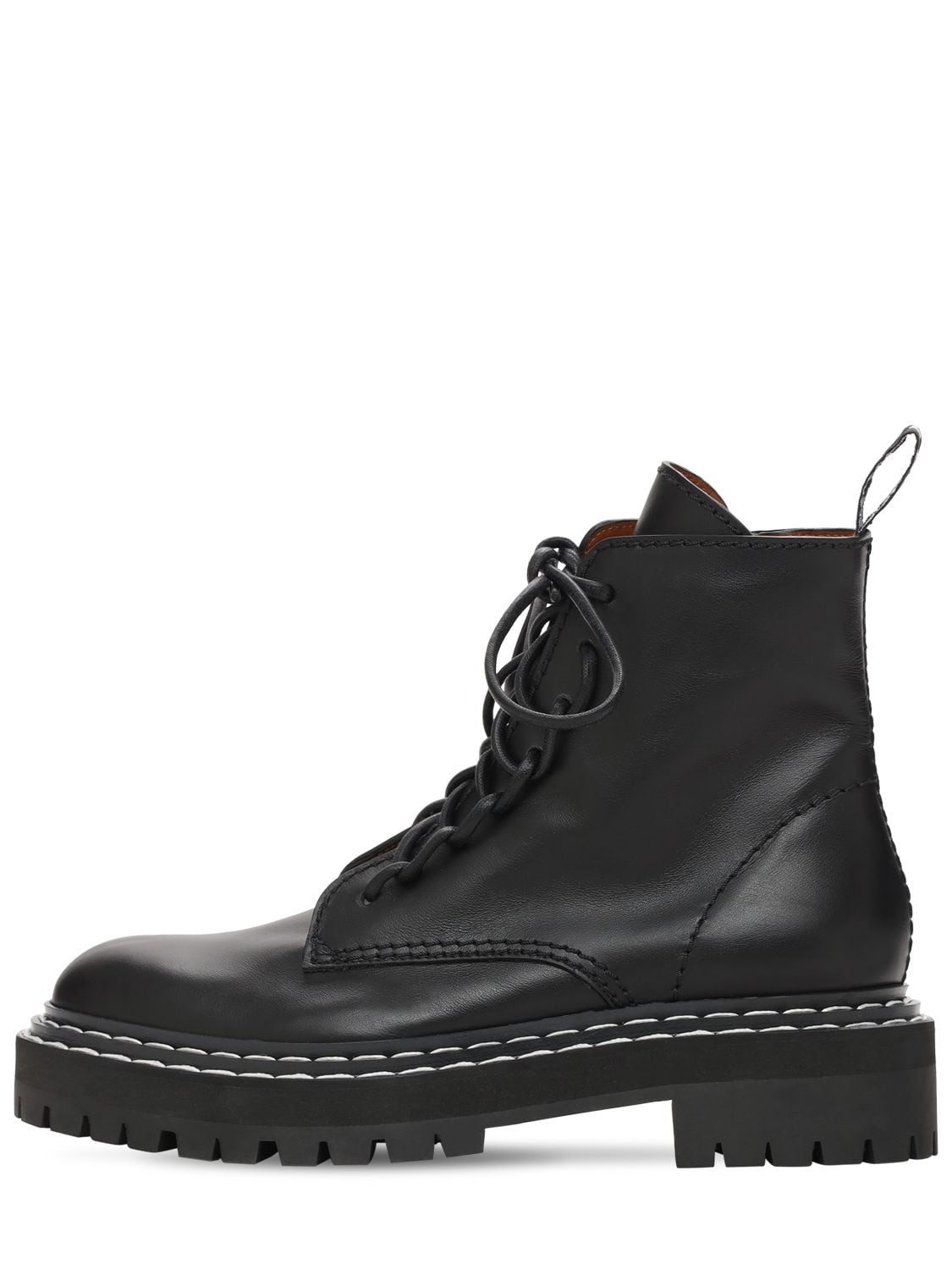 Proenza Schouler 30mm Lug Sole Leather Combat Boots In Black | ModeSens