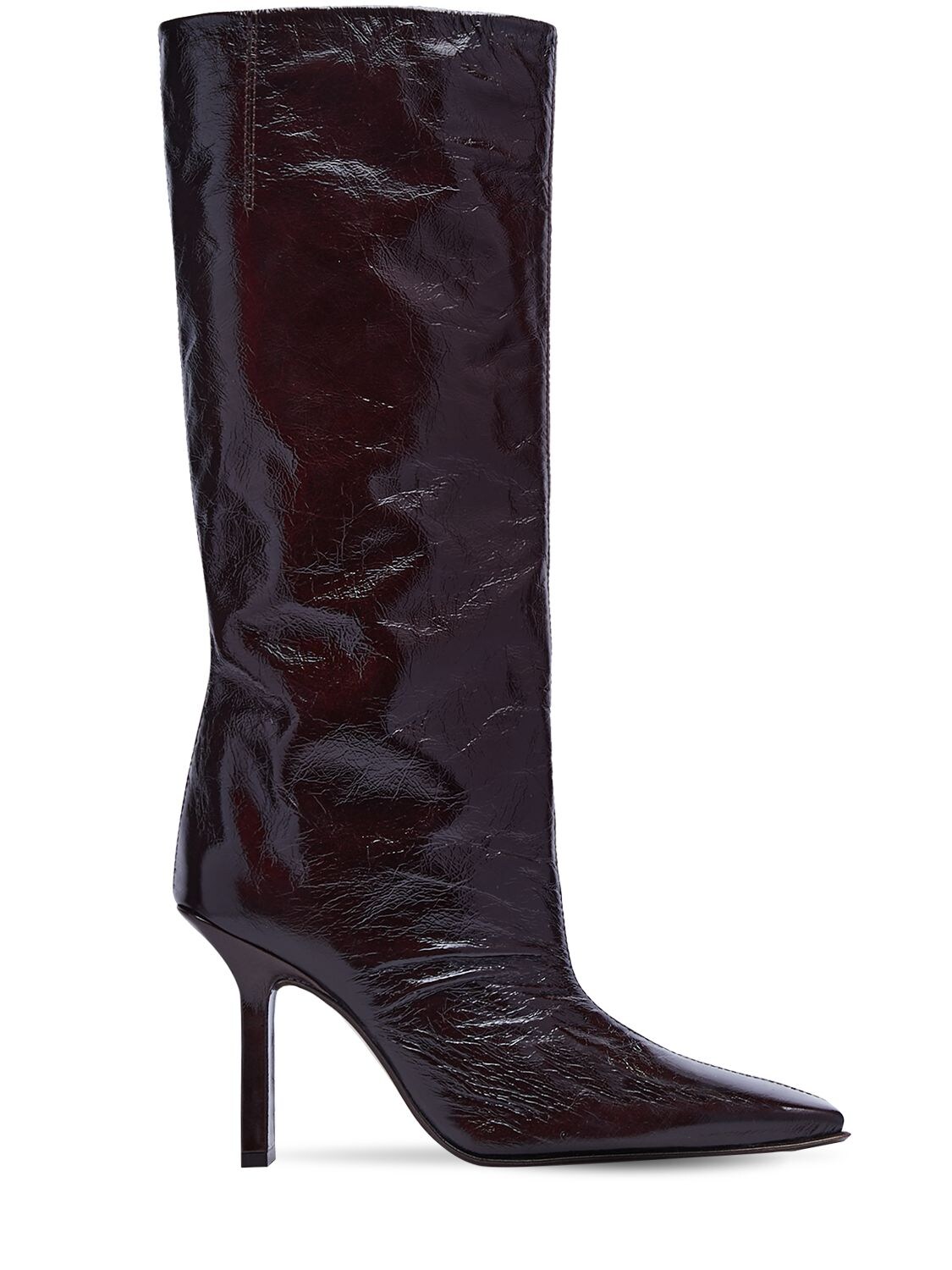 Miista 100mm Corinne Leather Boots In Dark Purple