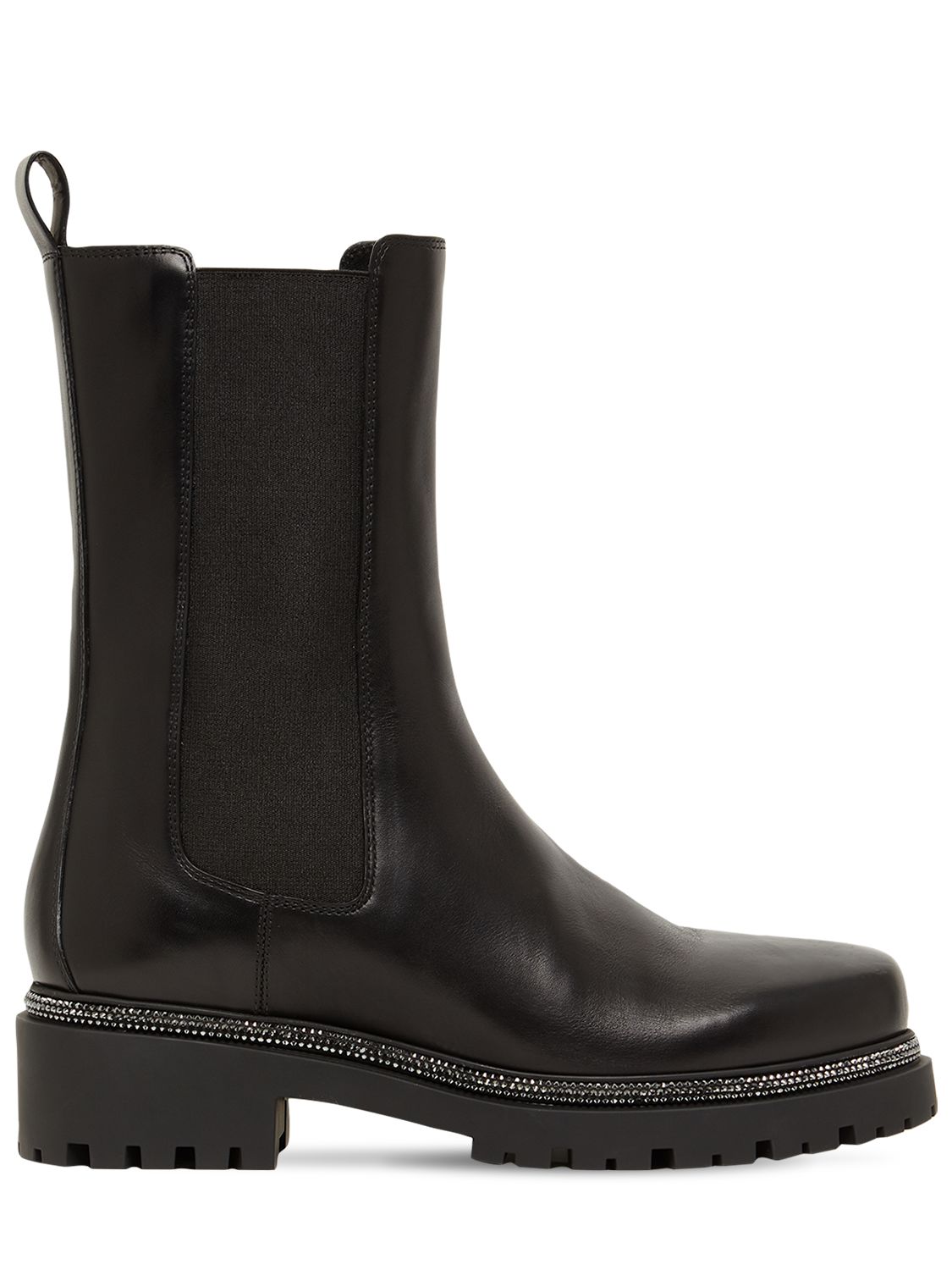 25mm Hohe Chelseastiefel Aus Leder