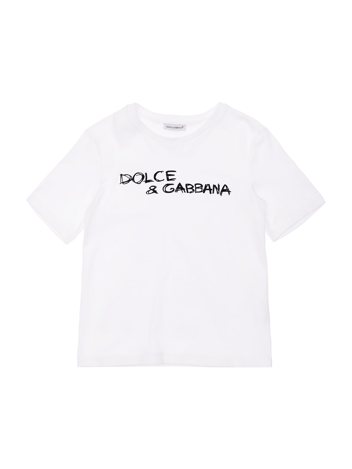 DOLCE & GABBANA LOGO印花棉质平纹针织T恤,74I8YQ003-VZA4MDA1