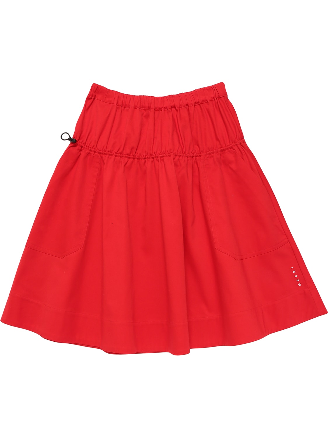 Marni Junior Kids' Stretch Cotton Gabardine Skirt In Red