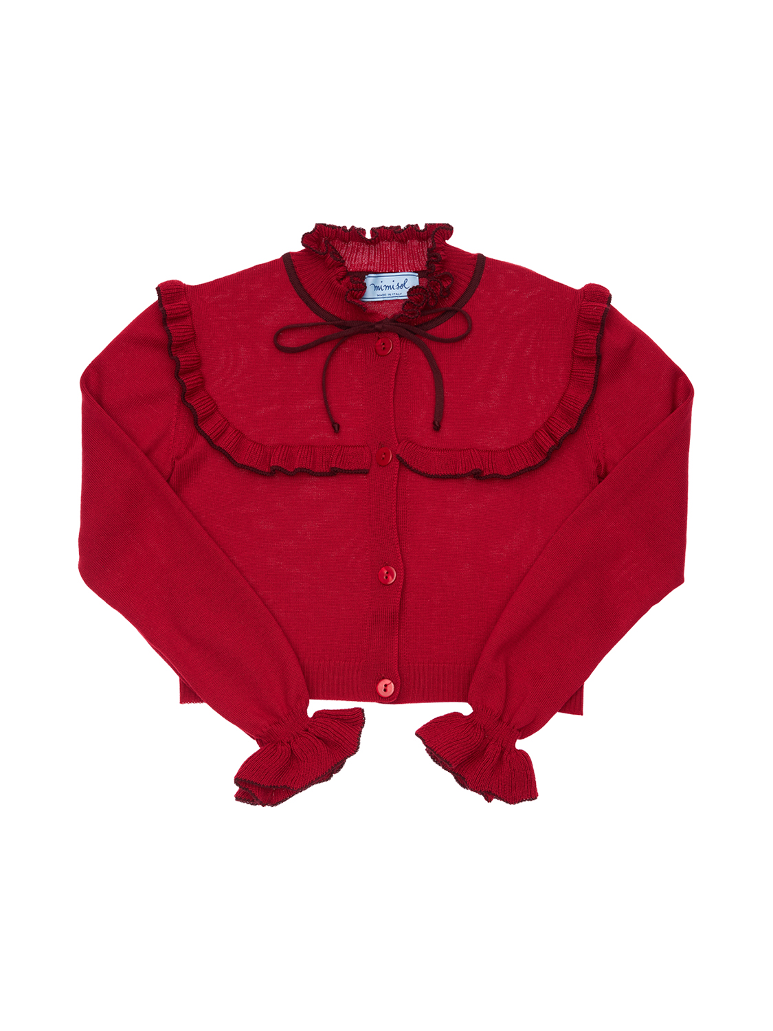 Cardigan Aus Wollstrick Mit Rüschen