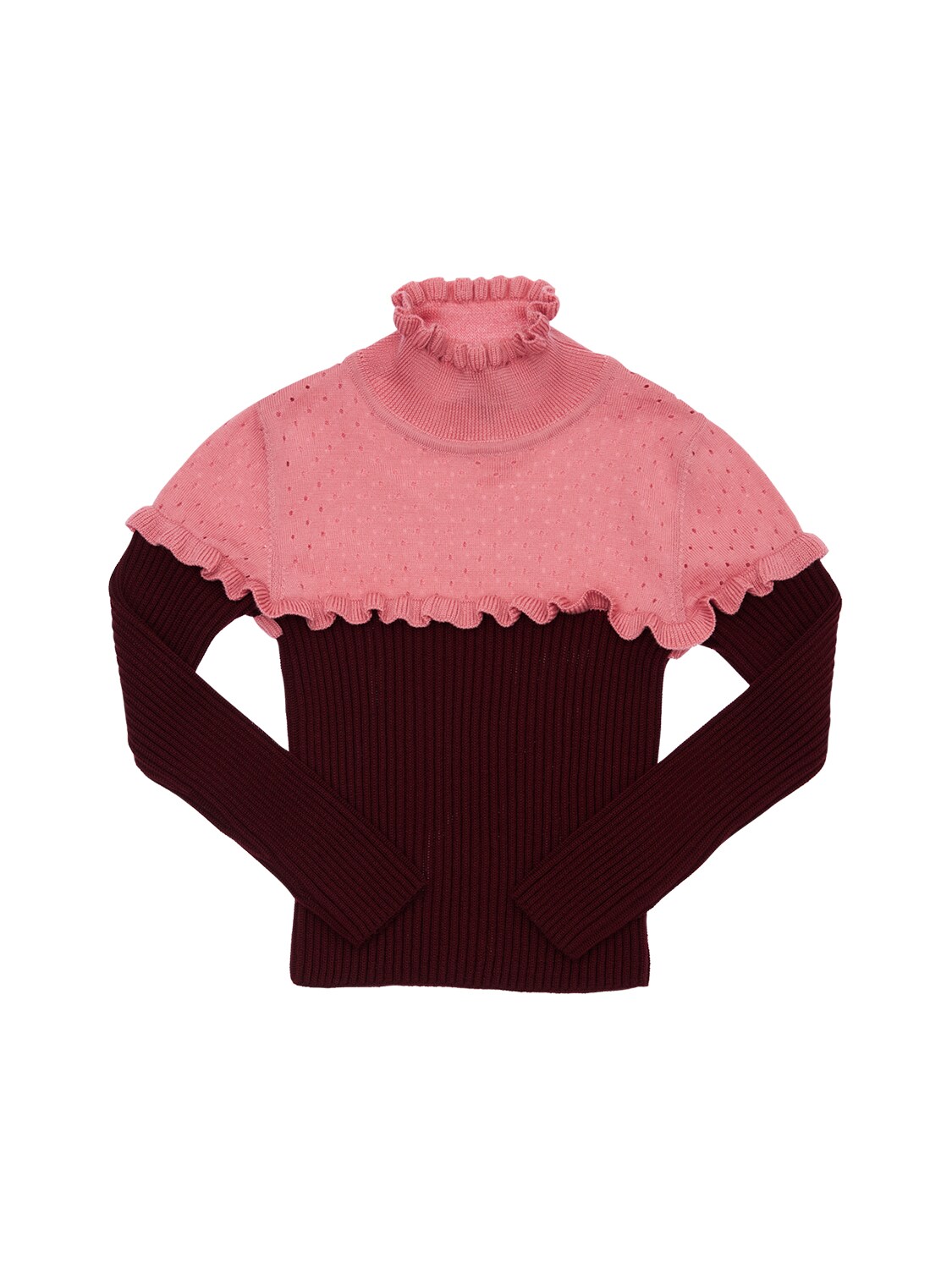 Luisaviaroma Girls Clothing Sweaters Turtlenecks Wool Blend Knit Turtleneck Sweater 
