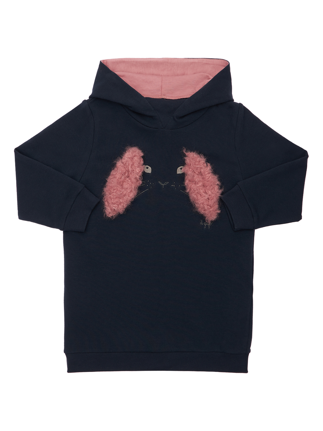 Kapuzenpullover Mit Hasenstickerei